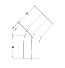 ASME BPE 45 Degree Bend Weld Elbow ASME BPE 45 Degree Bend Weld Elbow